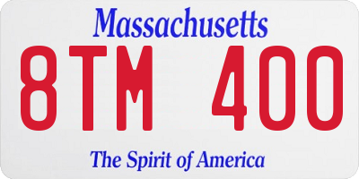MA license plate 8TM400