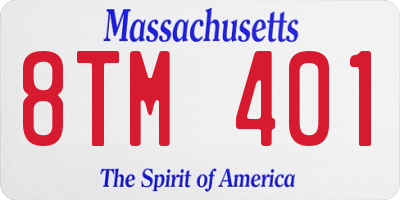 MA license plate 8TM401