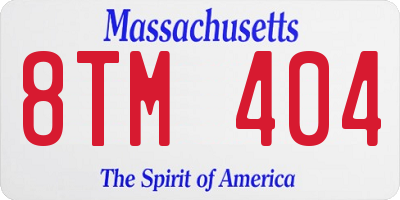 MA license plate 8TM404
