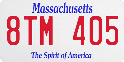 MA license plate 8TM405