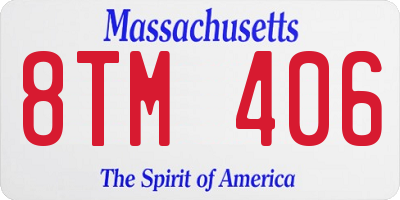 MA license plate 8TM406