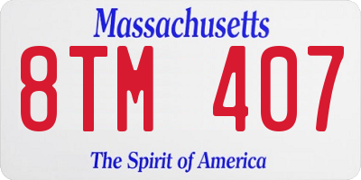 MA license plate 8TM407