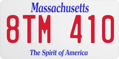 MA license plate 8TM410