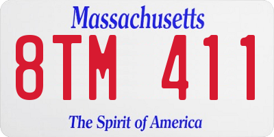 MA license plate 8TM411
