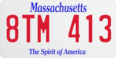 MA license plate 8TM413