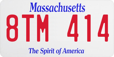 MA license plate 8TM414