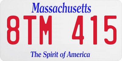 MA license plate 8TM415