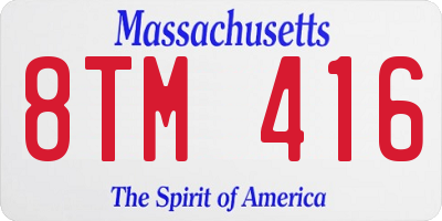 MA license plate 8TM416