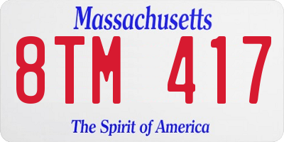 MA license plate 8TM417