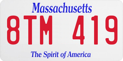 MA license plate 8TM419