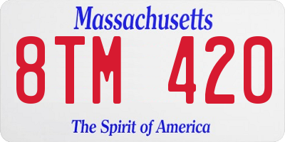 MA license plate 8TM420