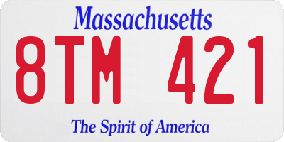 MA license plate 8TM421