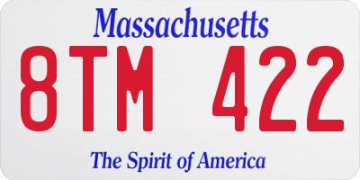 MA license plate 8TM422