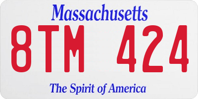 MA license plate 8TM424