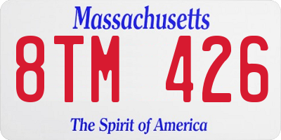 MA license plate 8TM426