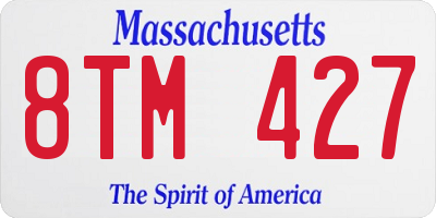 MA license plate 8TM427
