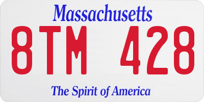 MA license plate 8TM428