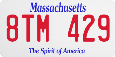 MA license plate 8TM429