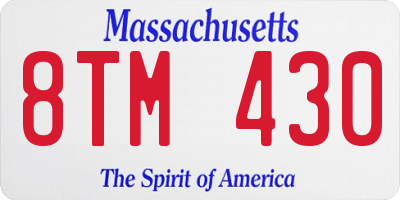 MA license plate 8TM430