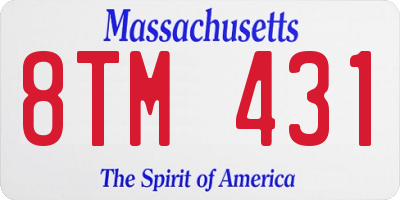 MA license plate 8TM431
