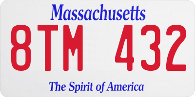 MA license plate 8TM432