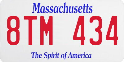 MA license plate 8TM434