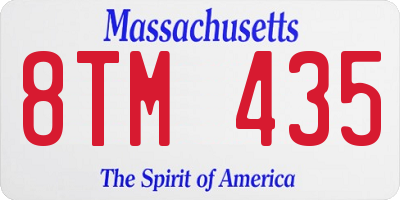 MA license plate 8TM435