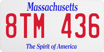 MA license plate 8TM436