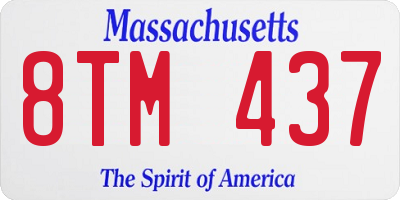 MA license plate 8TM437