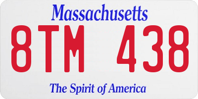 MA license plate 8TM438