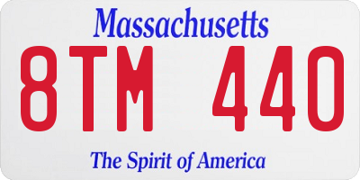 MA license plate 8TM440