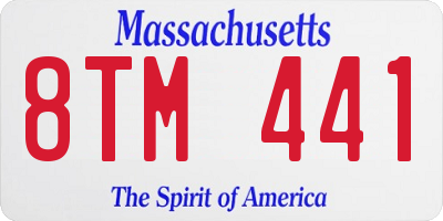 MA license plate 8TM441