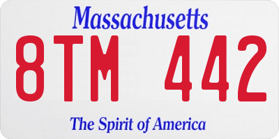 MA license plate 8TM442