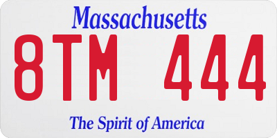 MA license plate 8TM444