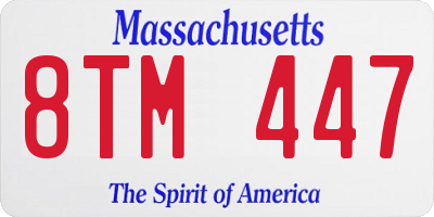 MA license plate 8TM447