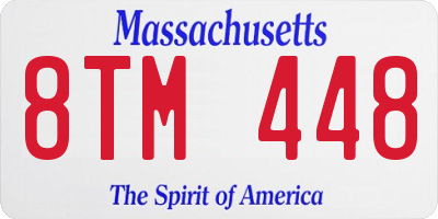 MA license plate 8TM448