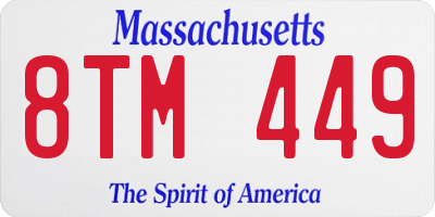 MA license plate 8TM449