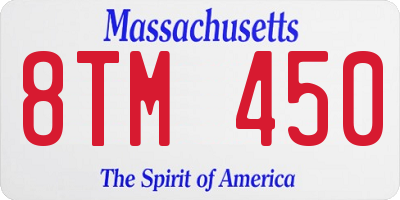 MA license plate 8TM450