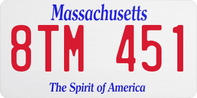 MA license plate 8TM451