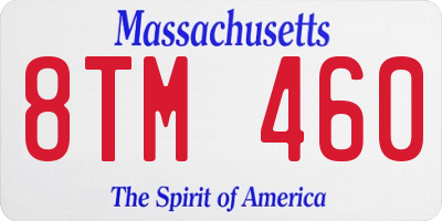 MA license plate 8TM460