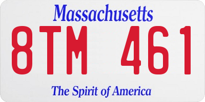 MA license plate 8TM461