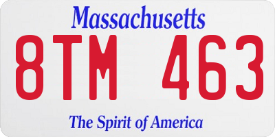 MA license plate 8TM463
