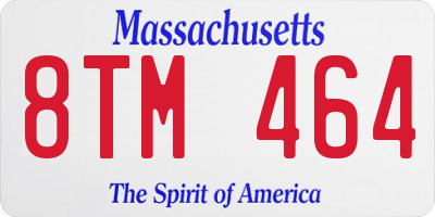 MA license plate 8TM464