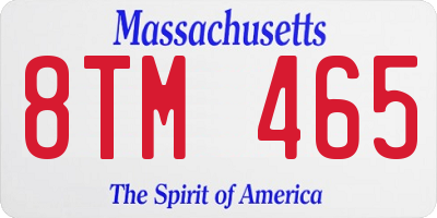 MA license plate 8TM465