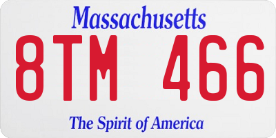 MA license plate 8TM466