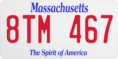 MA license plate 8TM467