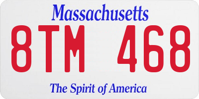 MA license plate 8TM468