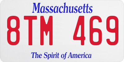 MA license plate 8TM469