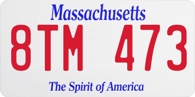 MA license plate 8TM473