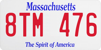 MA license plate 8TM476